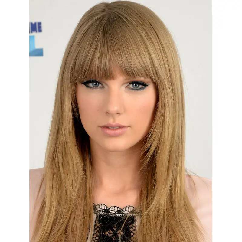 Popular Long Straight Blonde With Bangs Taylor Swift Inspired Wigs