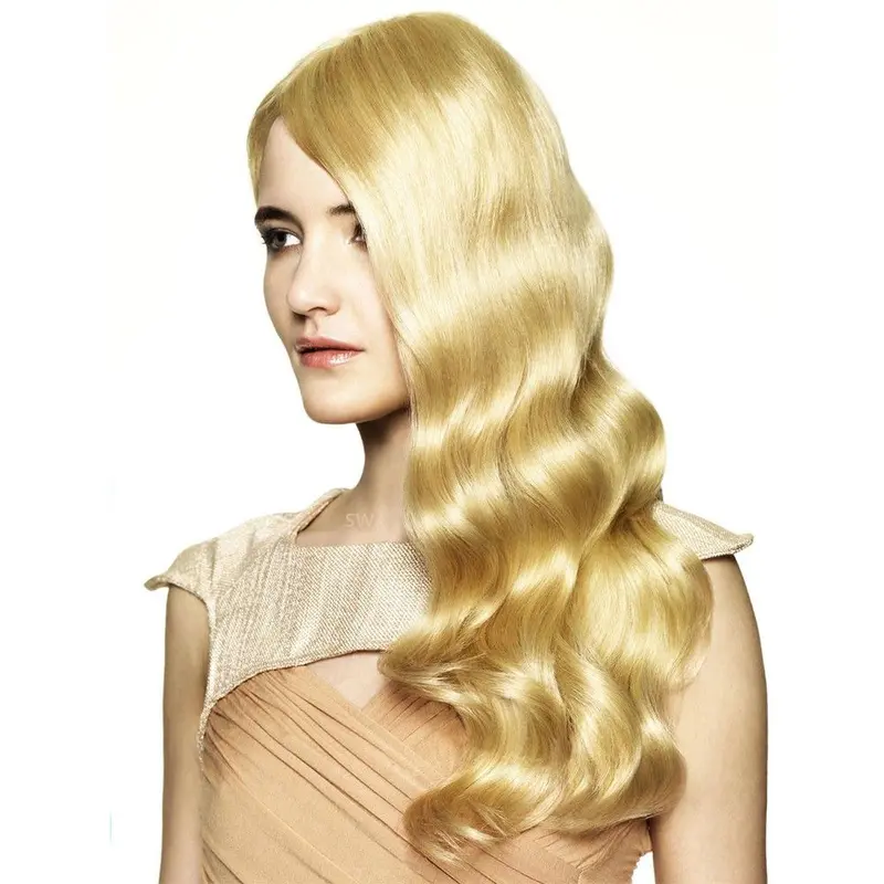 Great Blonde Wavy Long Human Hair Wigs