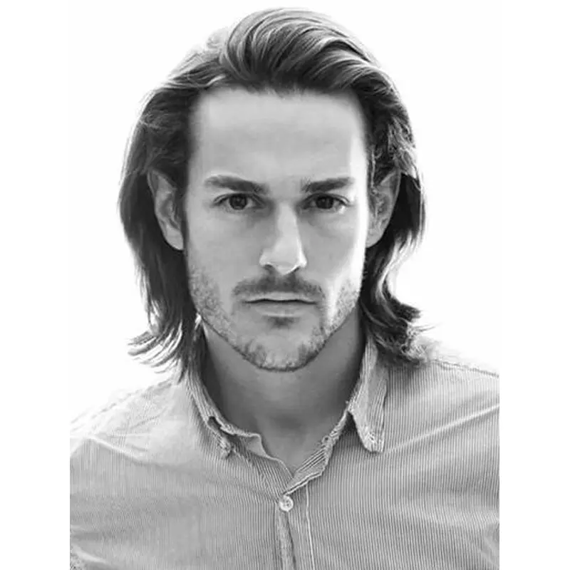 Modern Mono Top Wavy Black Synthetic Bro Flow Wigs