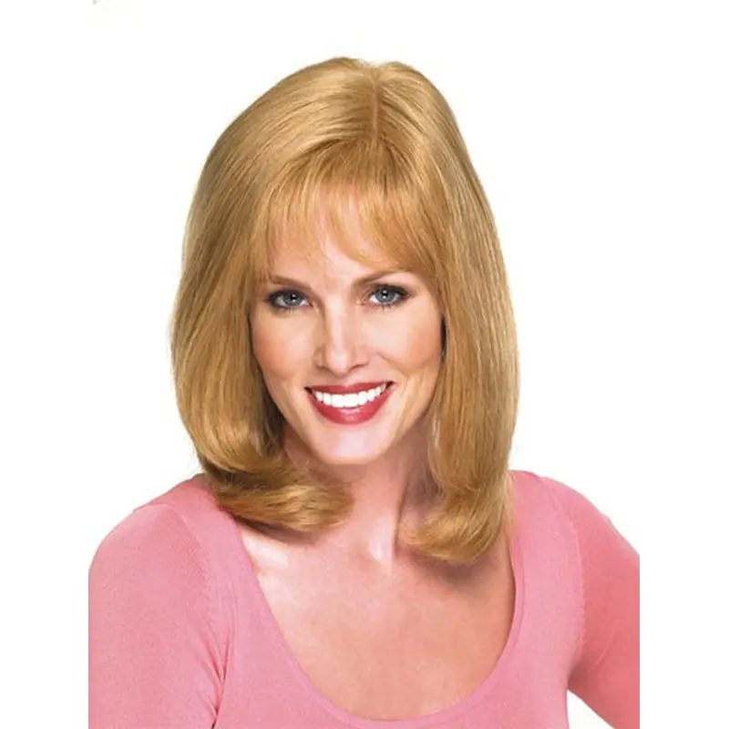 Sassy Blonde Wavy Shoulder Length Remy Human Lace Wigs