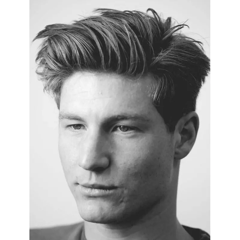 Straight Capless Remy Human Hair Black Medium Length Modern Meets Classic Men Wigs