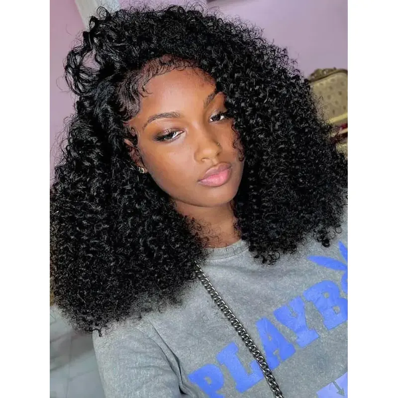 Wigs For African American Women Without Bangs Synthetic Kinky Wigs