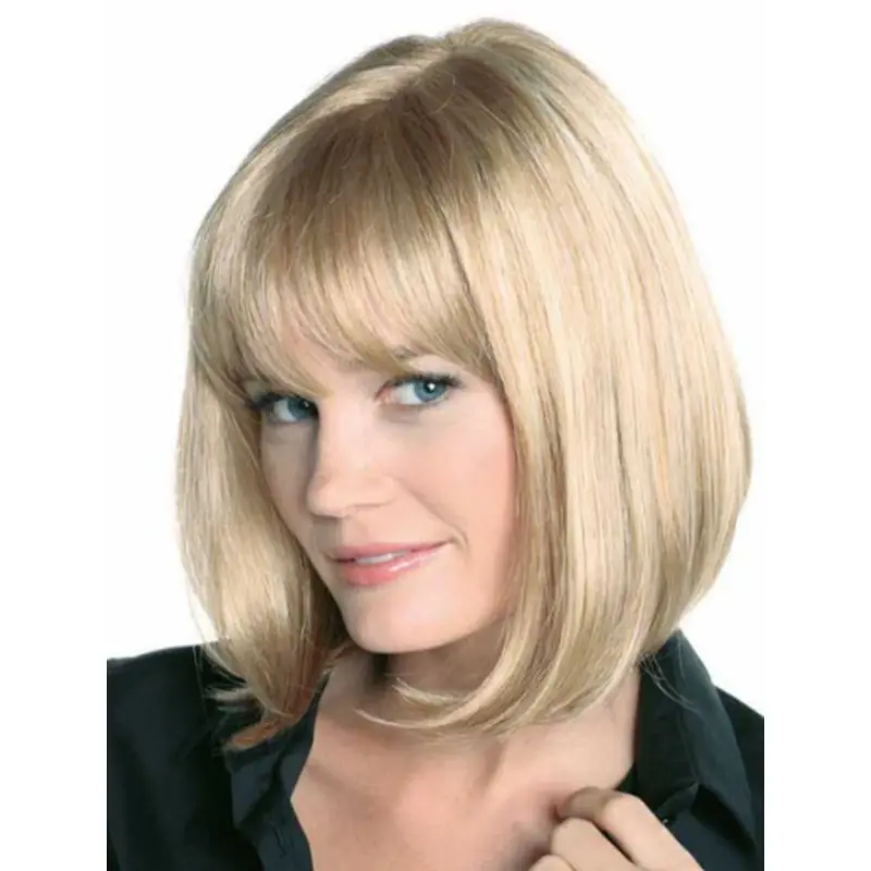 10" Straight 100% Hand-Tied Blonde Fashion Bob Wigs
