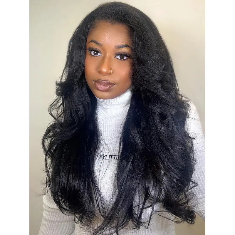 African Lace Wigs Long Wavy 22" Without Bangs Wigs