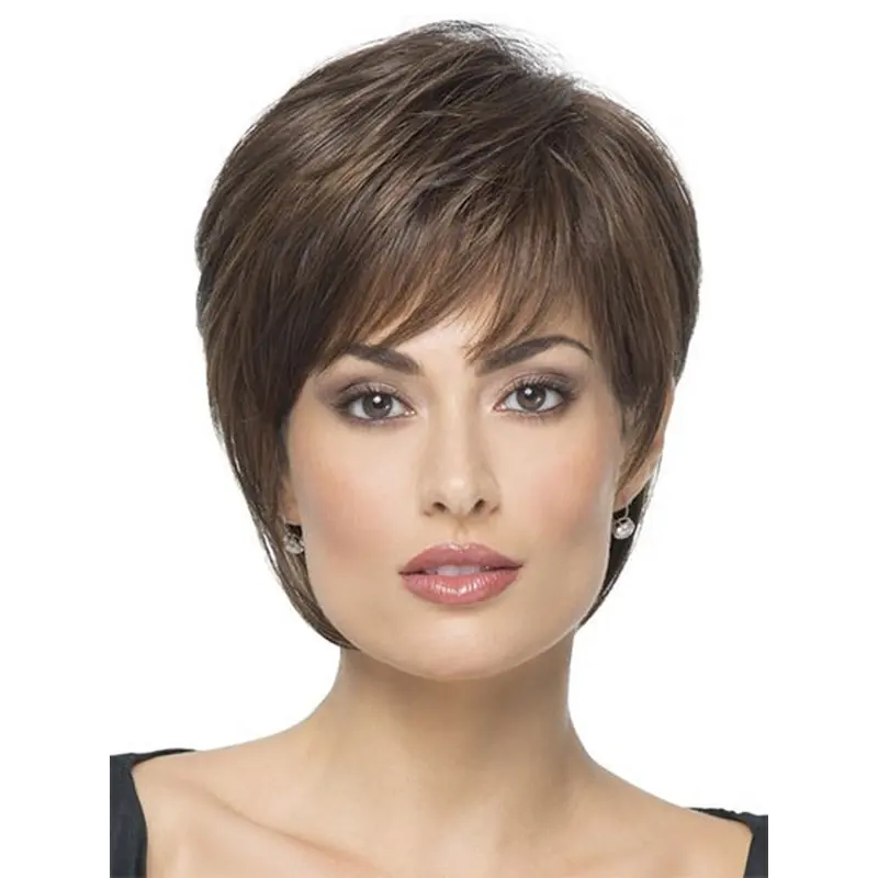 Brown Straight Short Synthetic Wigs