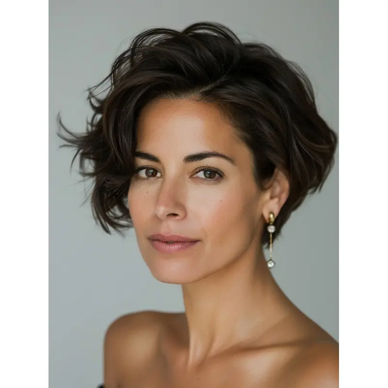 Short Wavy Wigs Synthetic Bobs Black 8" Monofilament Wigs