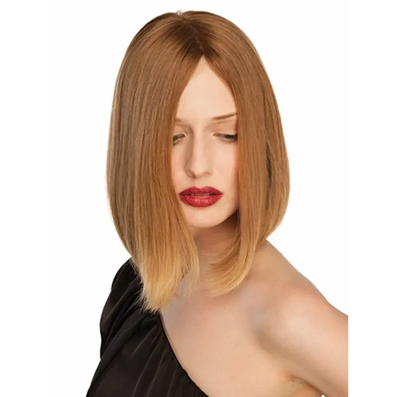 Sleek Blonde Straight Chin Length Lace Front Wigs