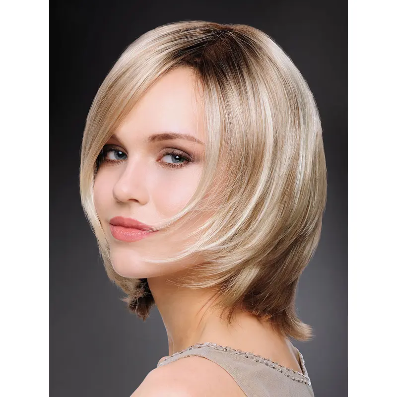 12" Chin Length Straight Blonde Bob Wigs