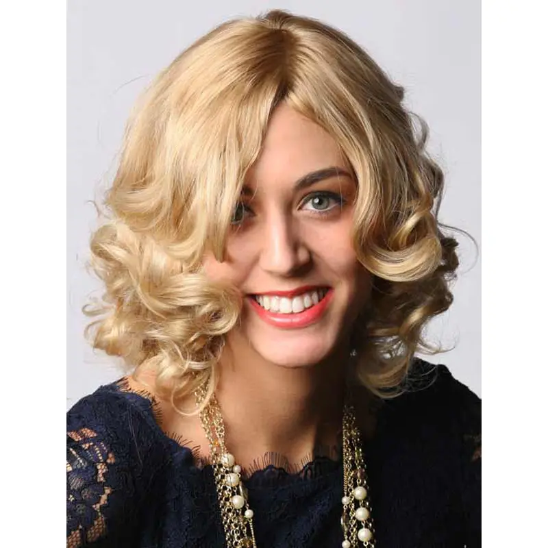 14" Blonde Capless Human Hair Wigs