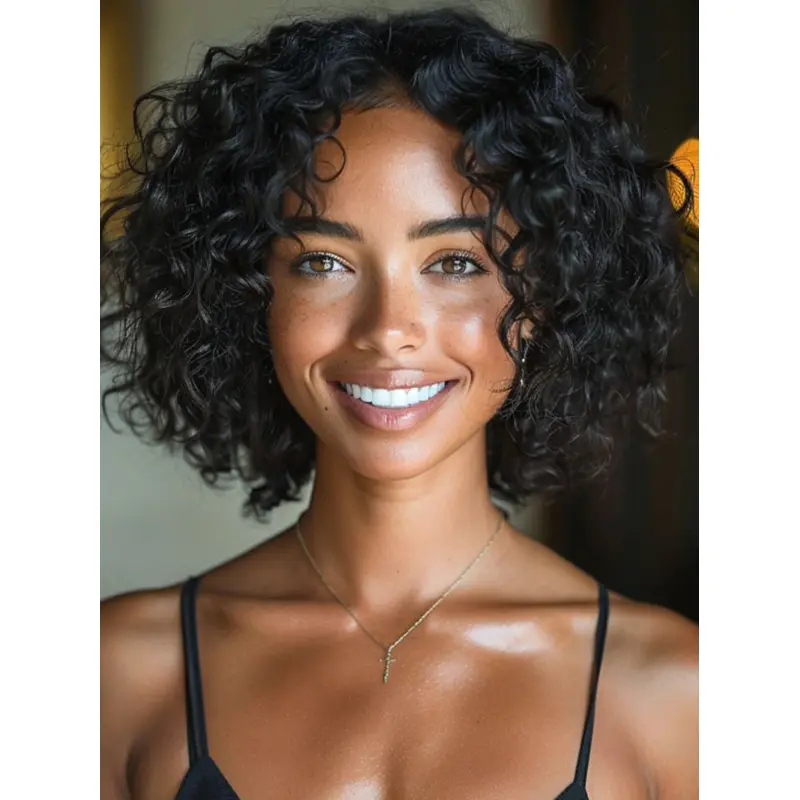 African American Wig Styles Black Curly 10" Wigs