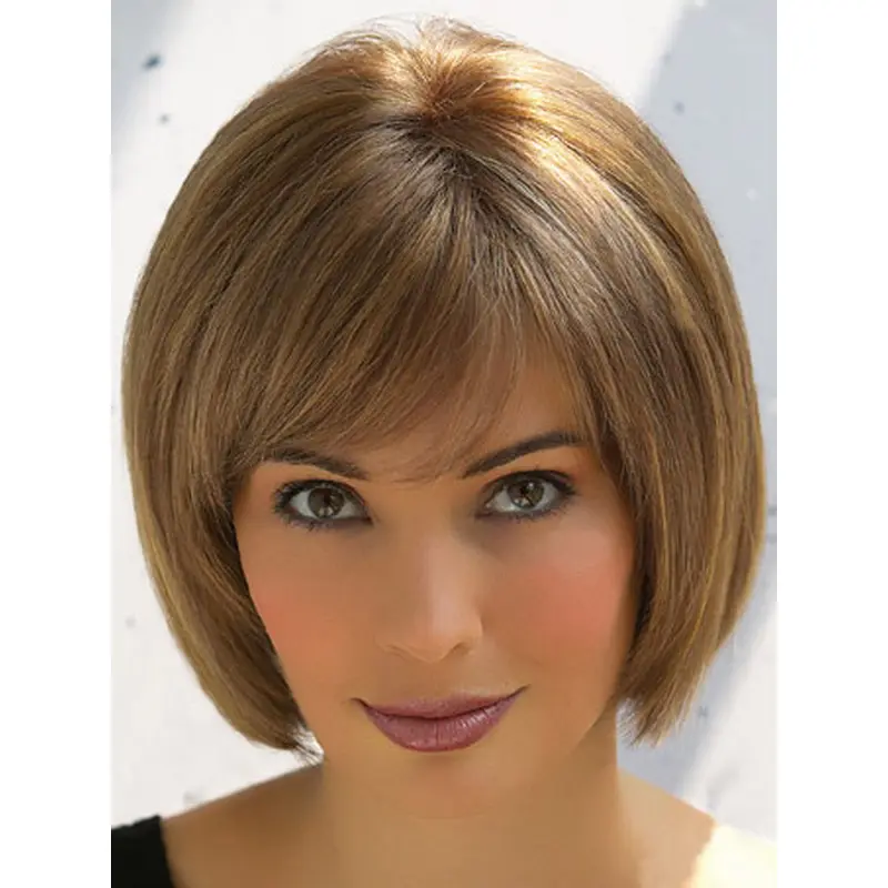 Gorgeous Brown Straight Chin Length Wigs For Cancer