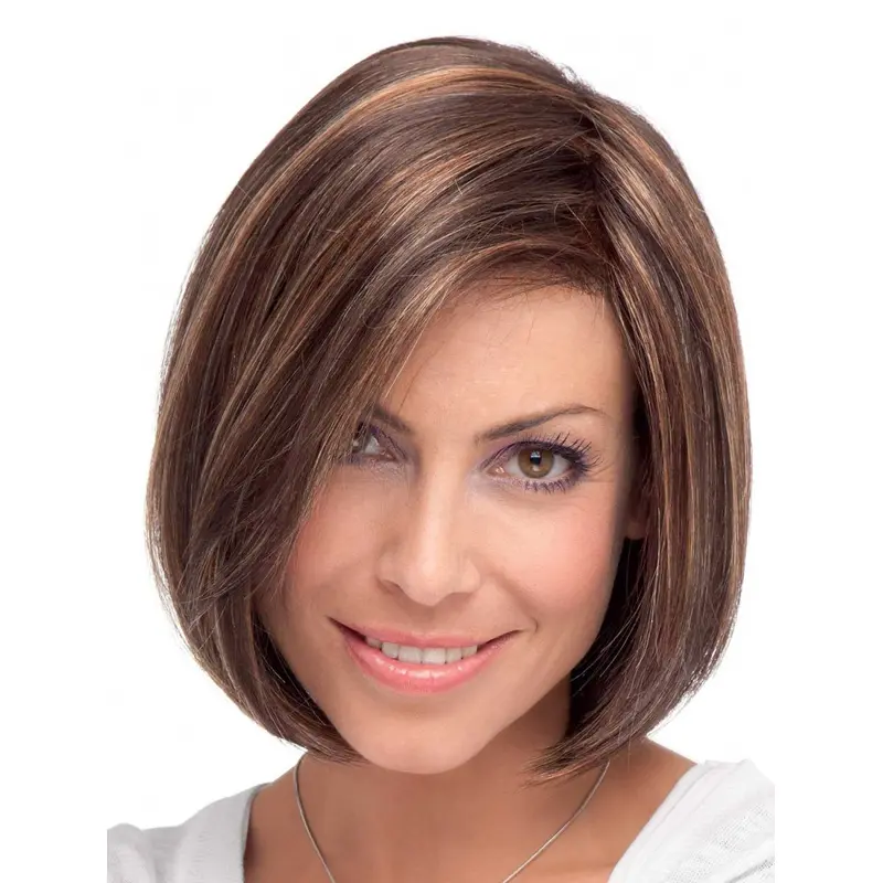 Lace Front Mature Straight Synthetic Medium Wigs