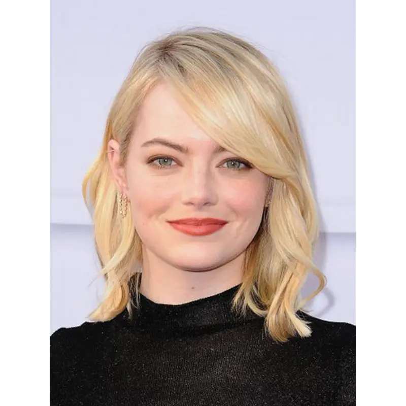 14" Lace Front Shoulder Length Blonde Bobs Emma Stone Wigs