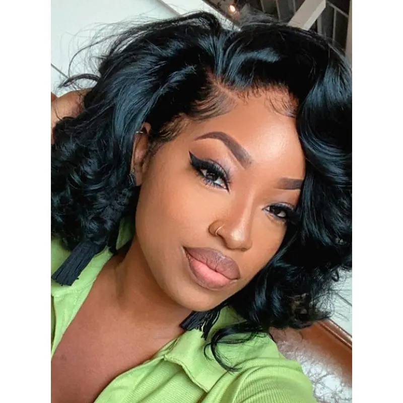 Wigs For Round Face African American Synthetic 14" Shoulder Length Curly Wigs