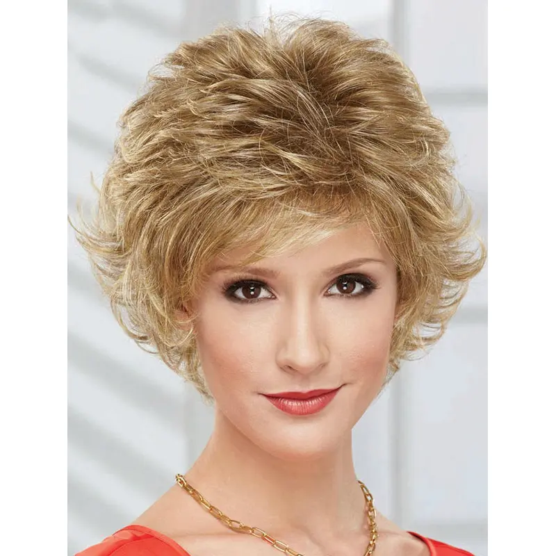 Wonderful Short Wavy Blonde Layered Fantastic Wigs