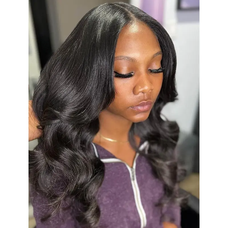 100 Human Hair Wigs For African American Monofilament 18" Long Wigs