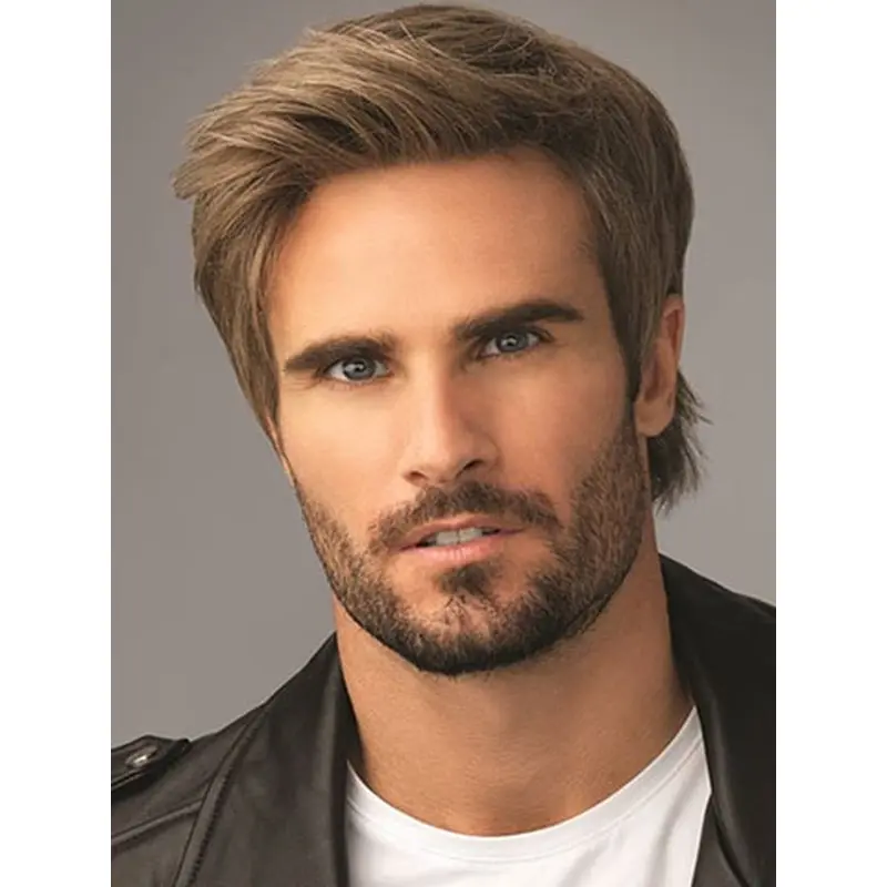 New Arrival 8" Straight Brown Classic Men Wigs
