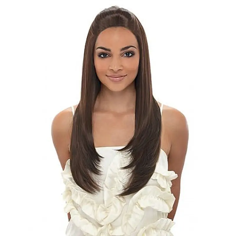 Perfect Brown Straight Long African American Wigs