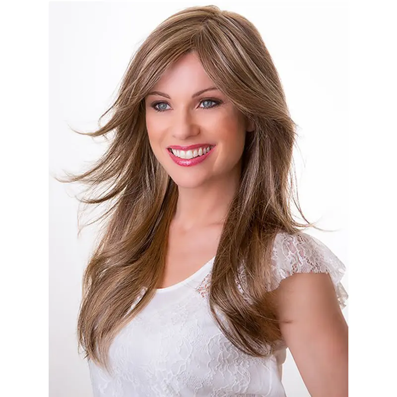 Straight Blonde 16" Layered Capless Synthetic Long Wigs