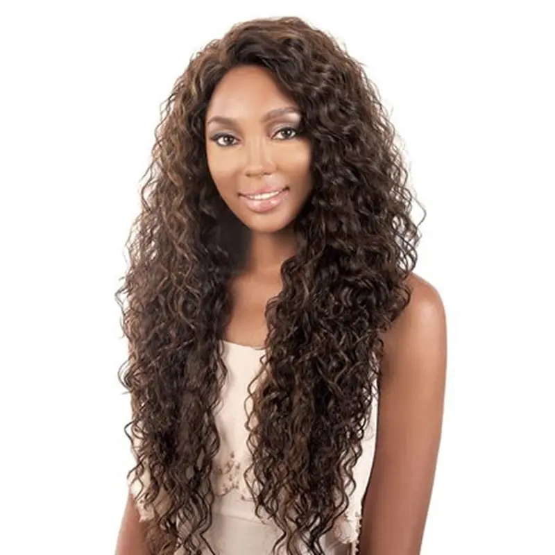 Great Brown Curly Long African American Wigs