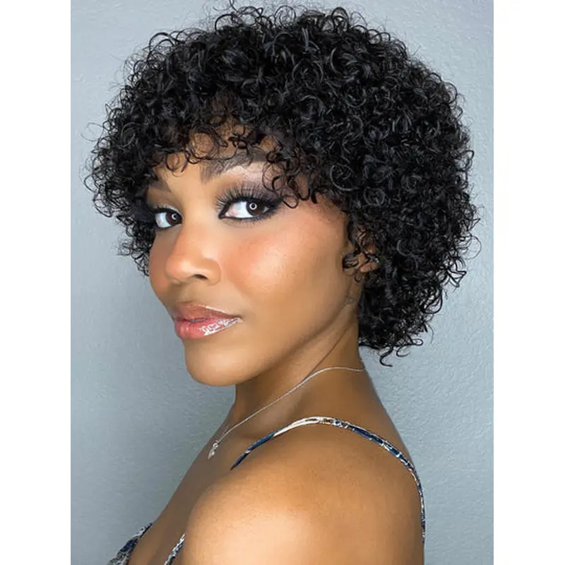 Lace Front Bob Wigs For African American Black Kinky 8" Wigs
