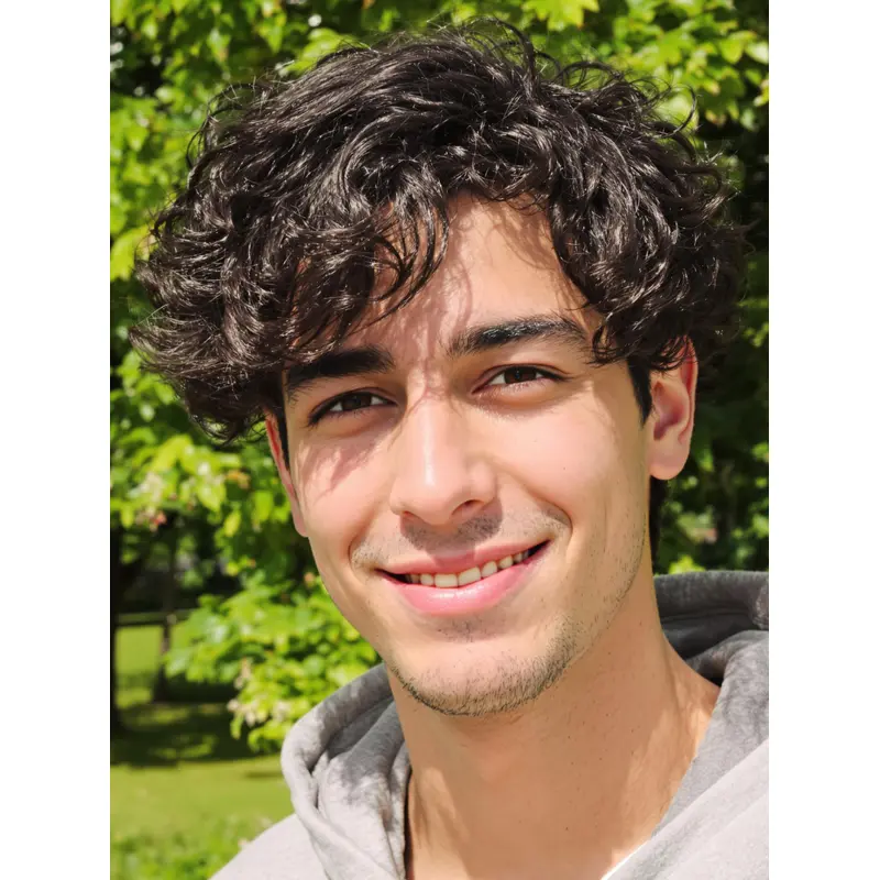 Real Hair Wig For Man Black Wavy Short Lace Front Wigs