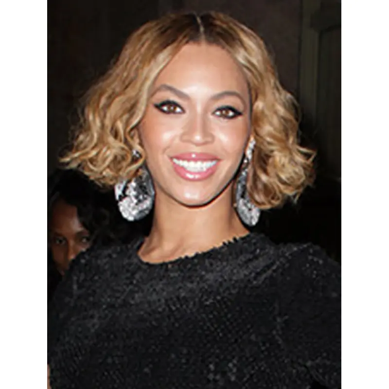 Comfortable Blonde Curly Chin Length Beyonce Wigs