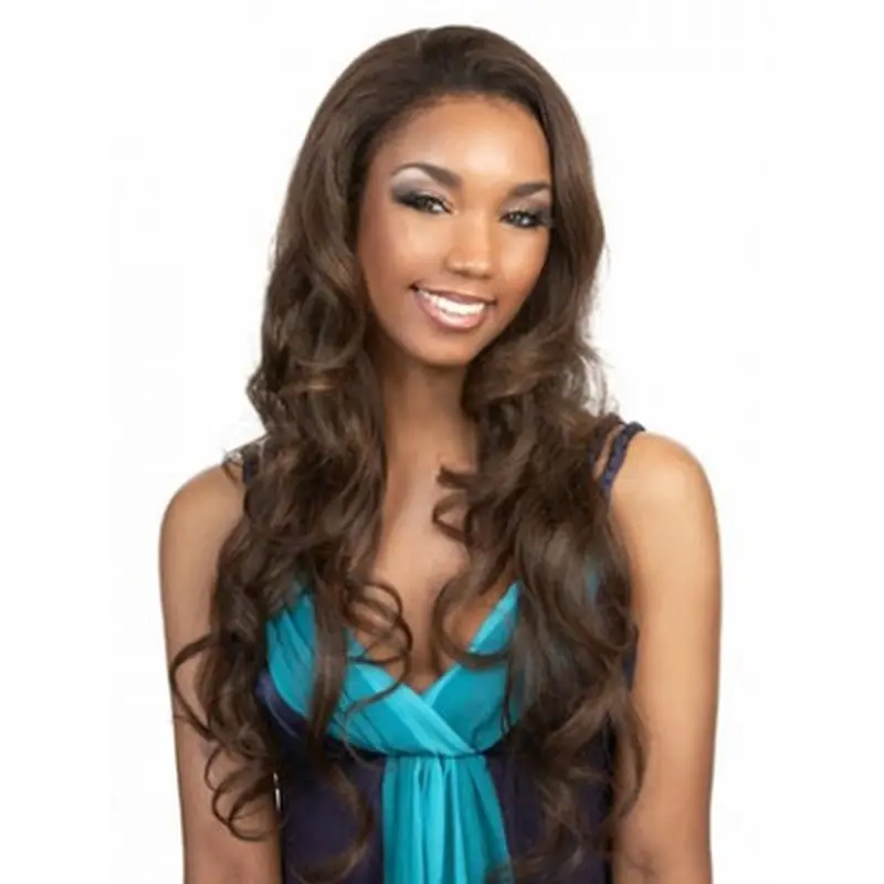 Popular Synthetic Brown Wavy Long Wigs