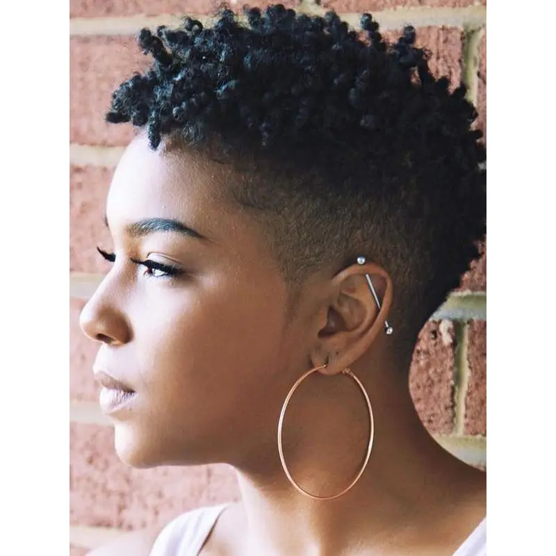 Short Pixie Cut Wigs For African American Human Hair Black 4" Boycuts Wigs