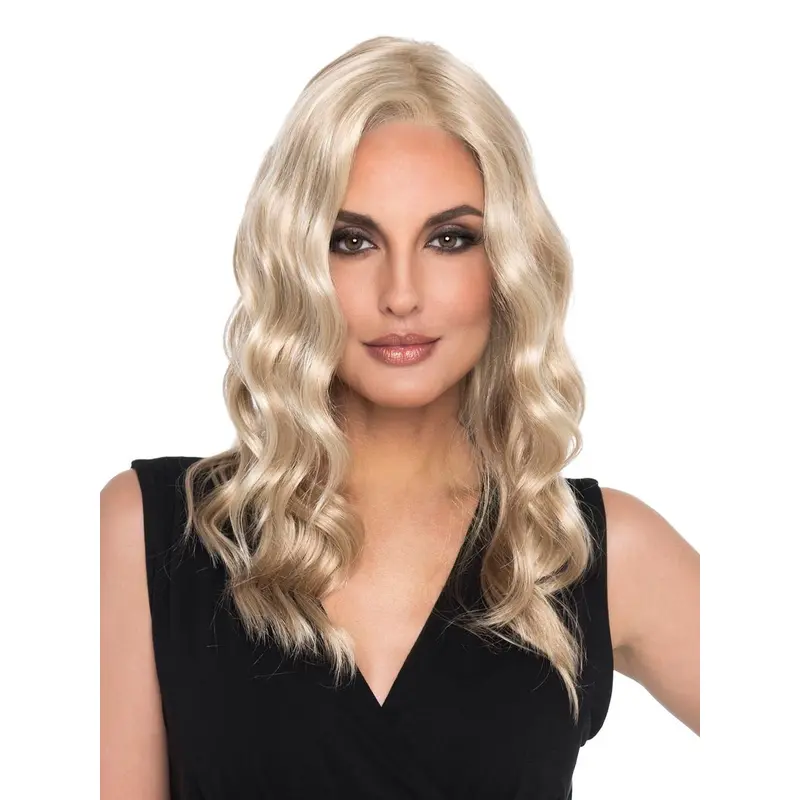 16" Curly Blonde Monofilament Wig Without Bangs