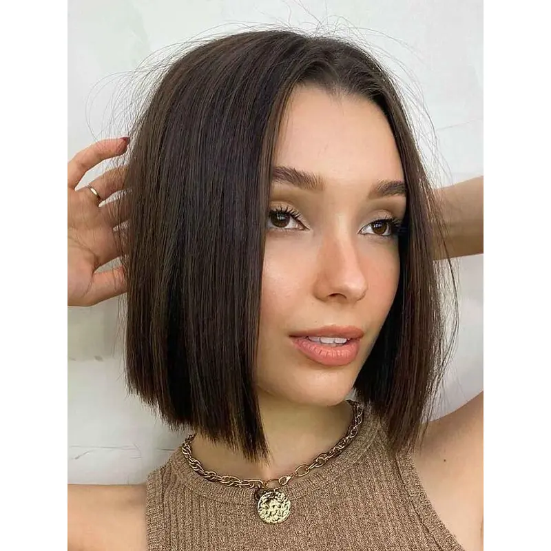 Black Bob Wig Straight Lace Front Wigs Shoulder Length Synthetic Wigs