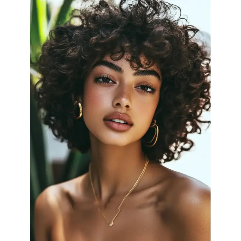 Human Hair Wigs For African American Curly Black Layered Wigs