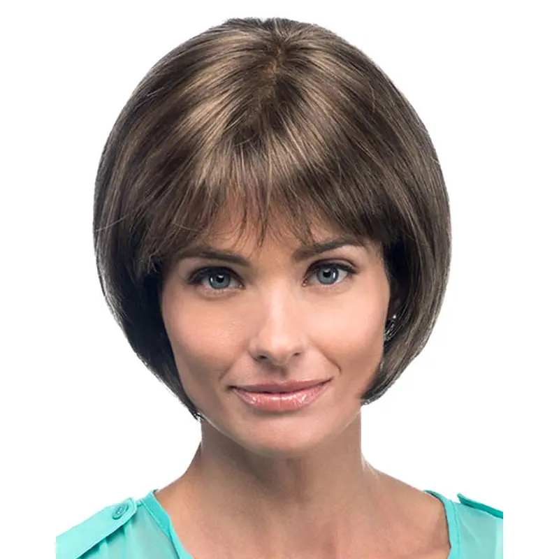 Impressive Brown Straight Chin Length Bob Wigs