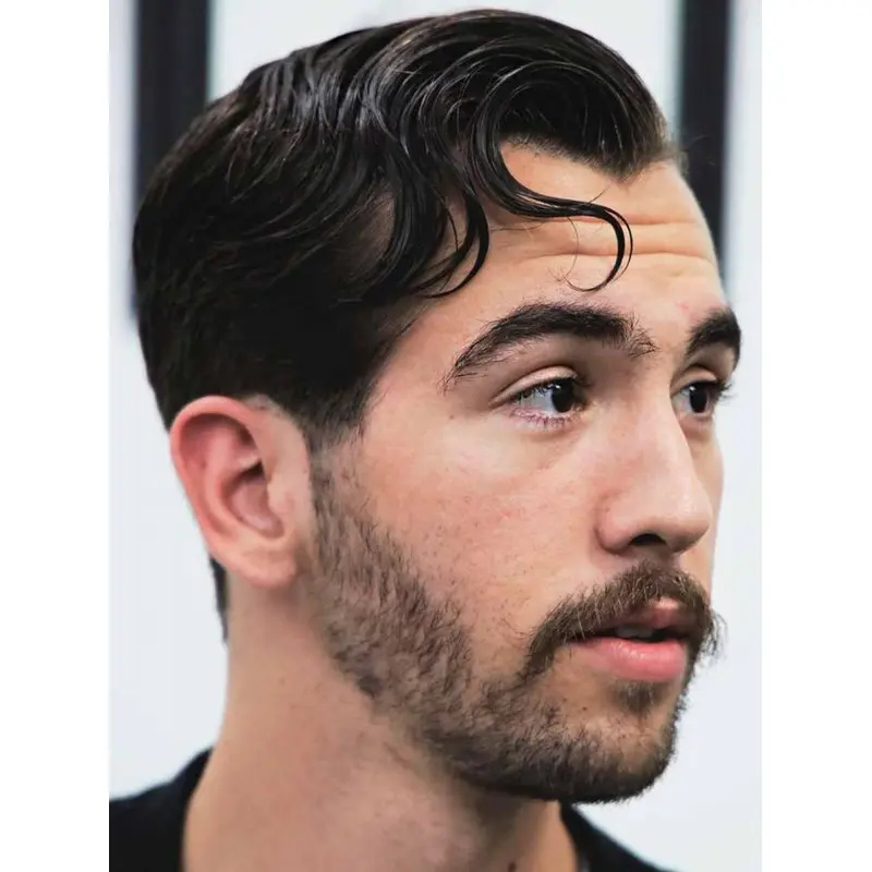 Men Wigs 4" Cropped Wavy Monofilament Layered Wigs