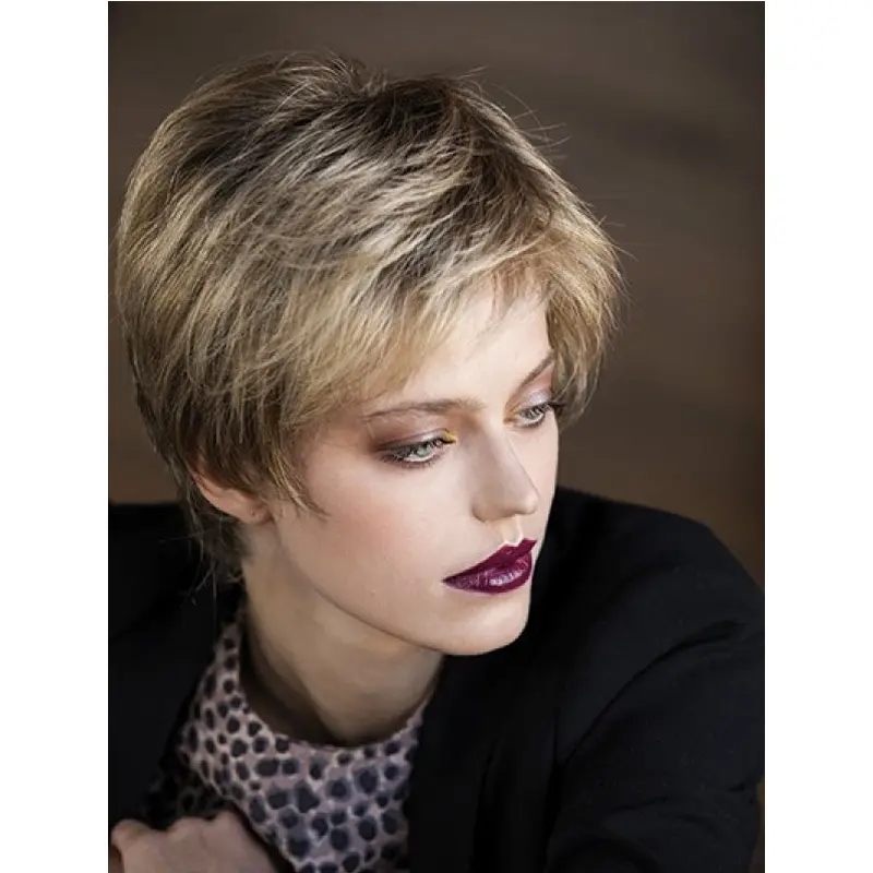 Straight Blonde 8" Boycuts Capless Ladies Short Wigs