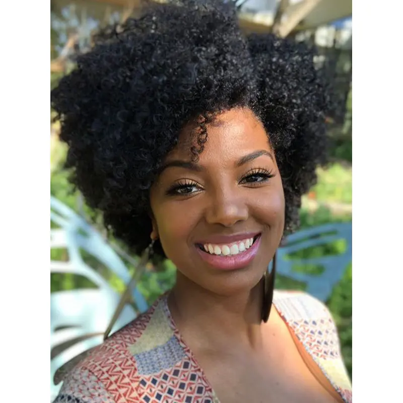 Wholesale African American Wigs Remy Human Hair 8" Short Kinky Wigs