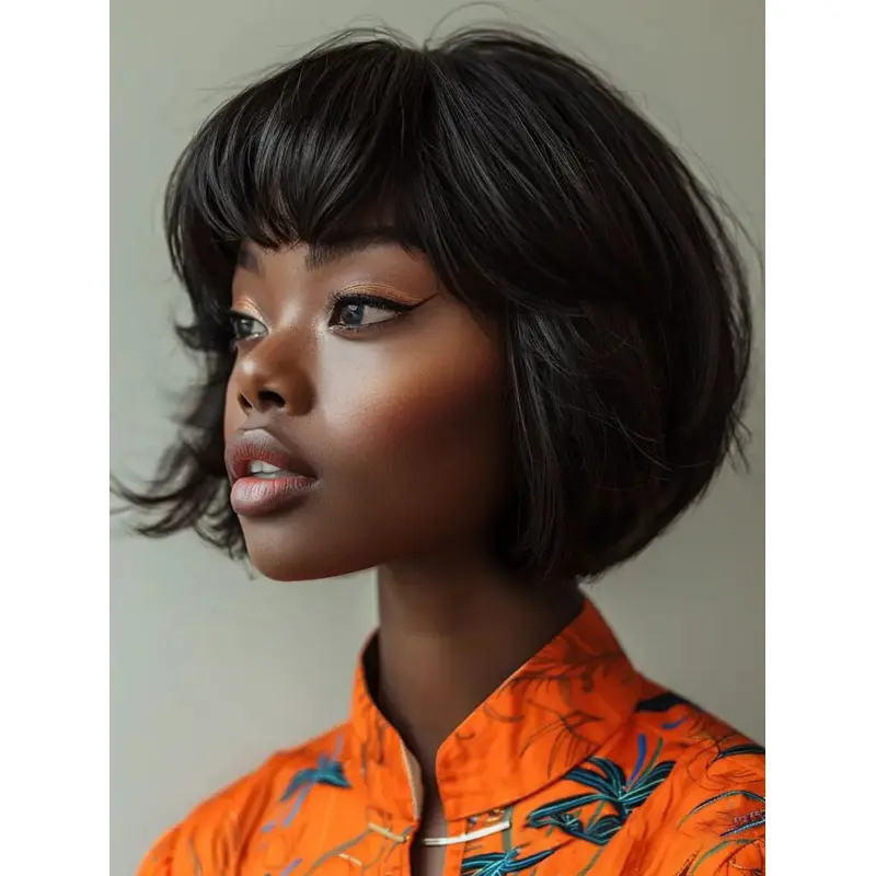 African American Wigs For Black Women Synthetic Lace Front 10" Wigs