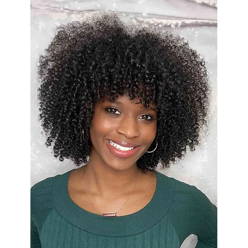African American Wigs Shoulder Length Lace Front Wigs Layered Kinky Wigs