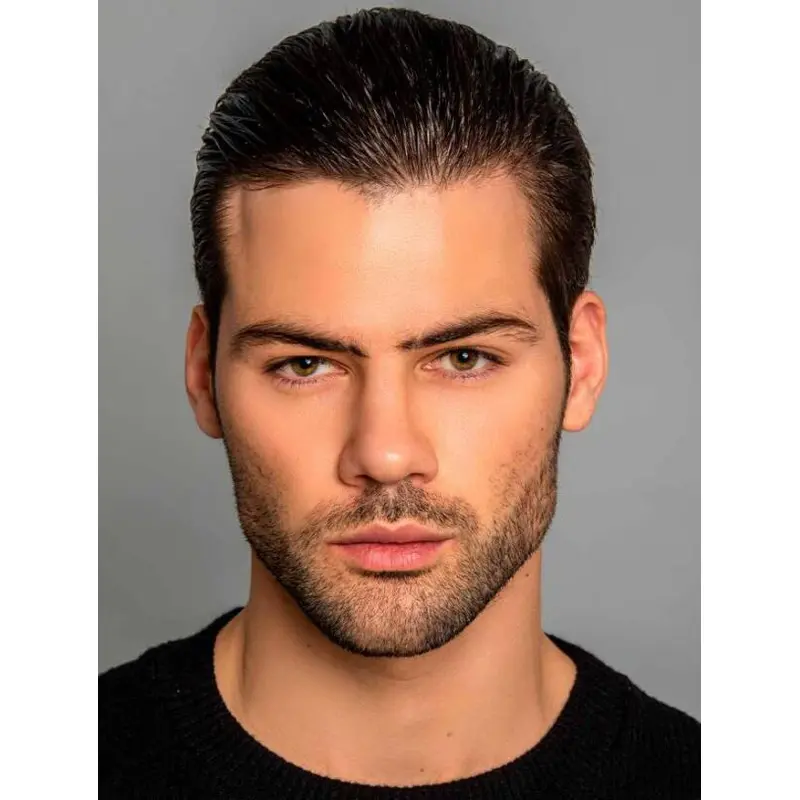 Black 2" Straight Capless Synthetic Incredible Slick Back Wigs