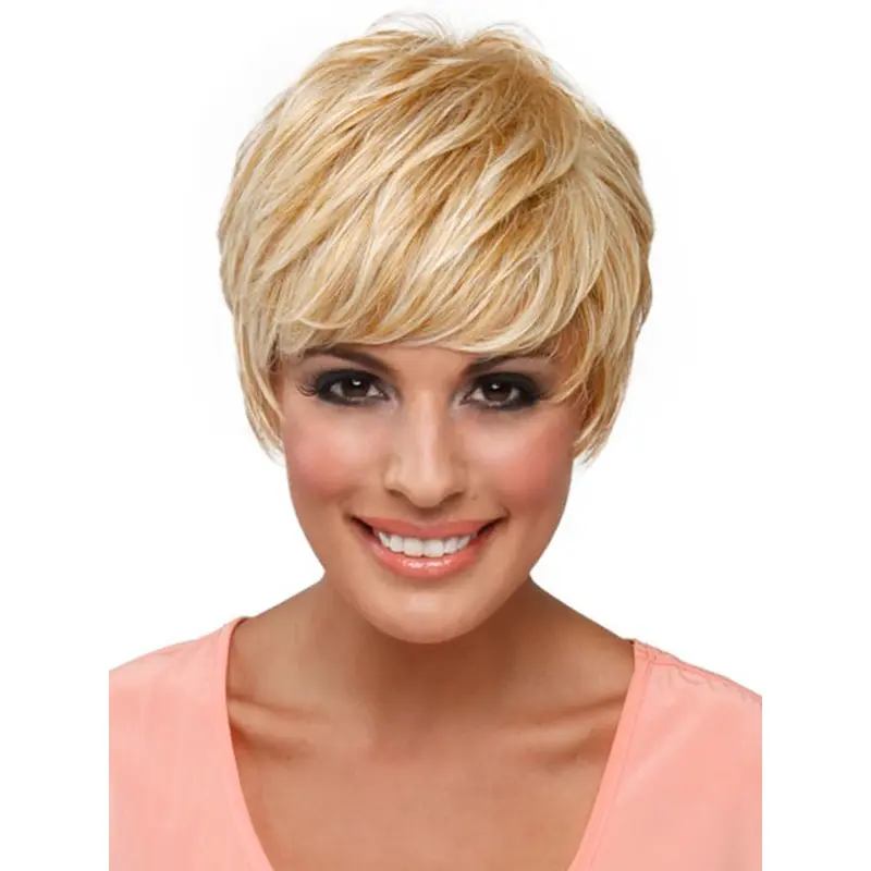Gorgeous Cropped Blonde Straight Celebrity Wigs