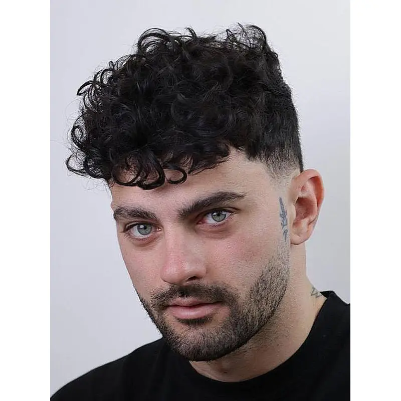 Lace Front Male Wigs Black Boycuts Cropped Wigs