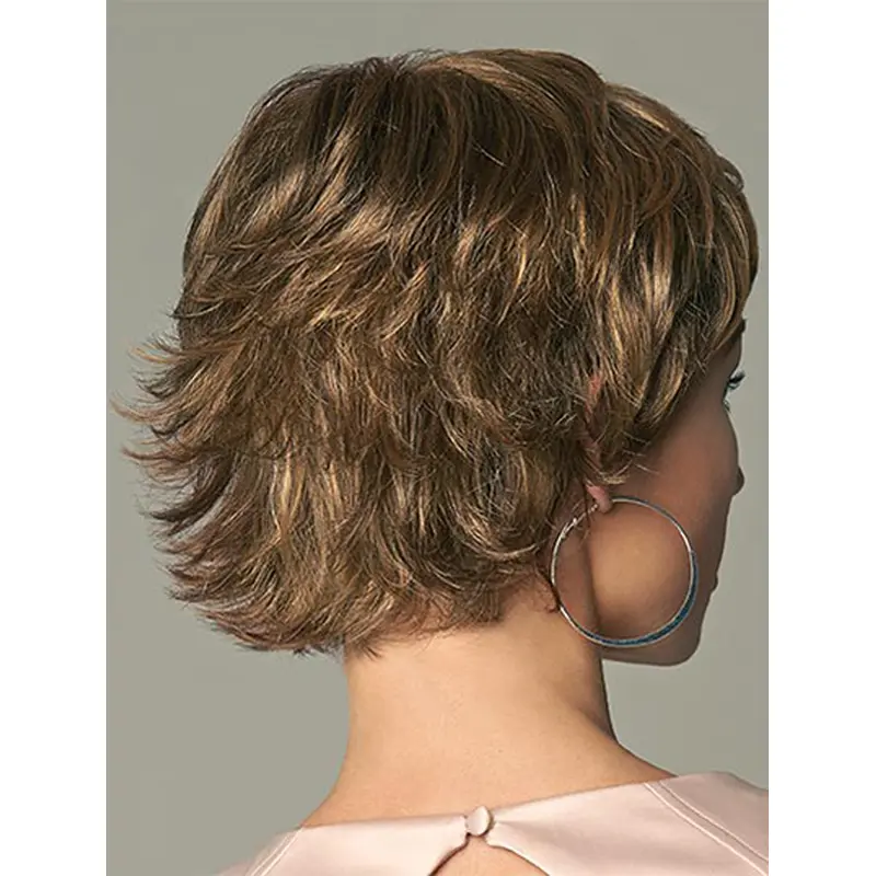 New Cropped Brown Monofilament Wigs