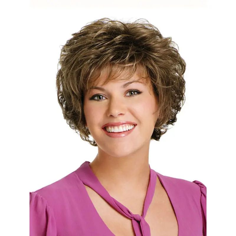 Sassy Brown Curly Short Classic Wigs