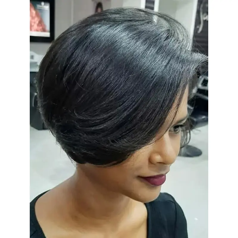 Short Pixie Cut Wigs For African American Black 6" Without Bangs Wigs