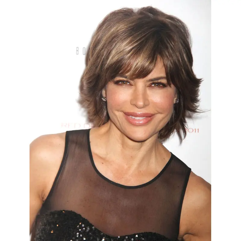 Short Wavy Blonde Synthetic Layered Lisa Rinna Wigs