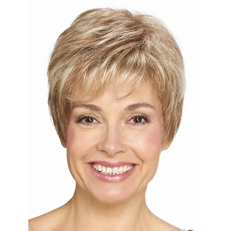 Straight Boycuts Monofilament 8" Blonde Very Cheap Synthetic Wigs