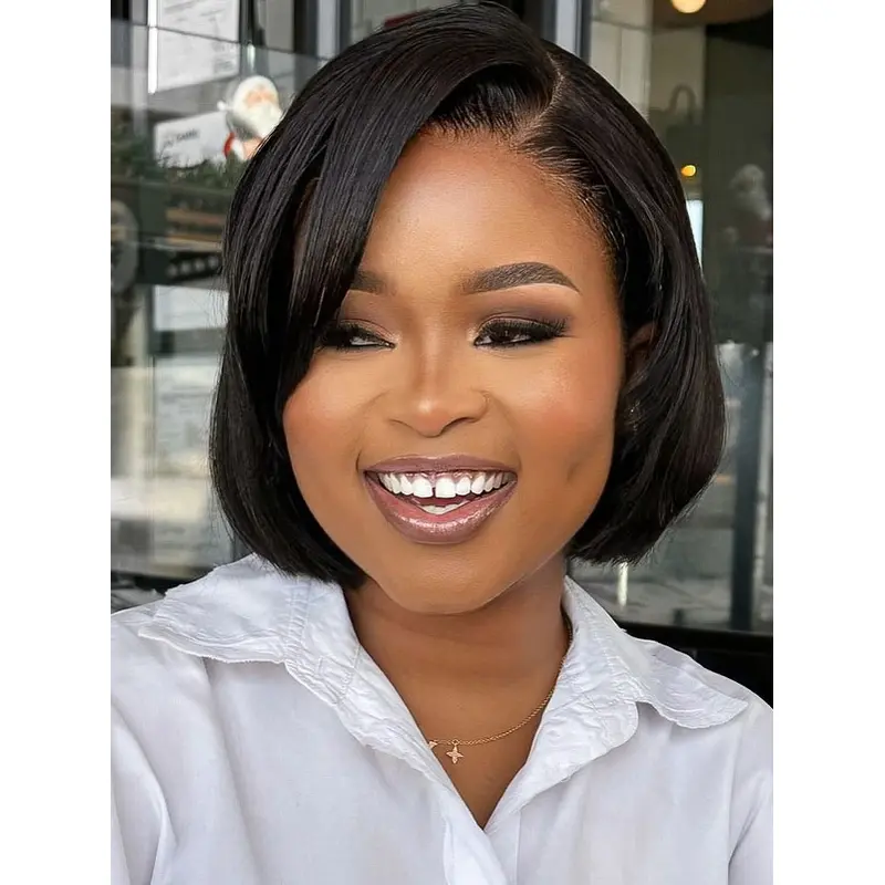 Synthetic Bob Wigs For African American 10" Straight Black Wigs