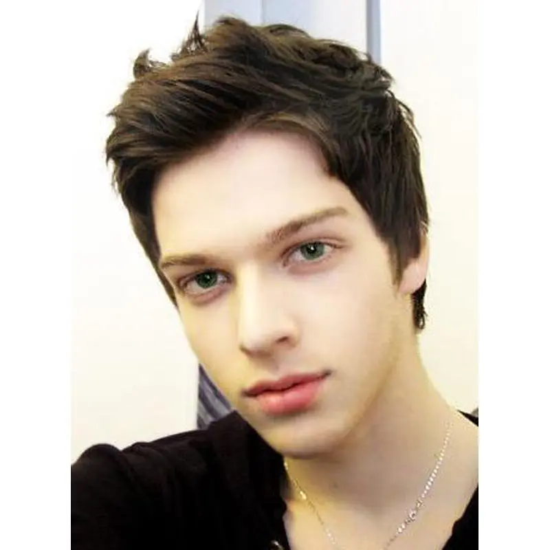 Gorgeous Lace Front Straight Cropped Men Wigs