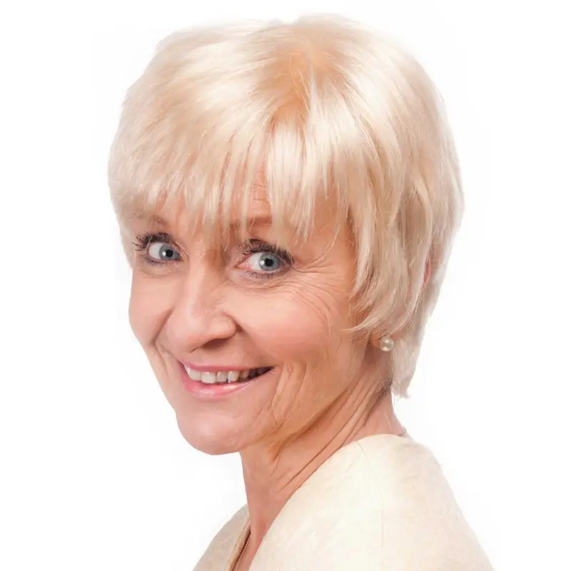 No-fuss Straight Short Remy Human Hair Grey Wigs