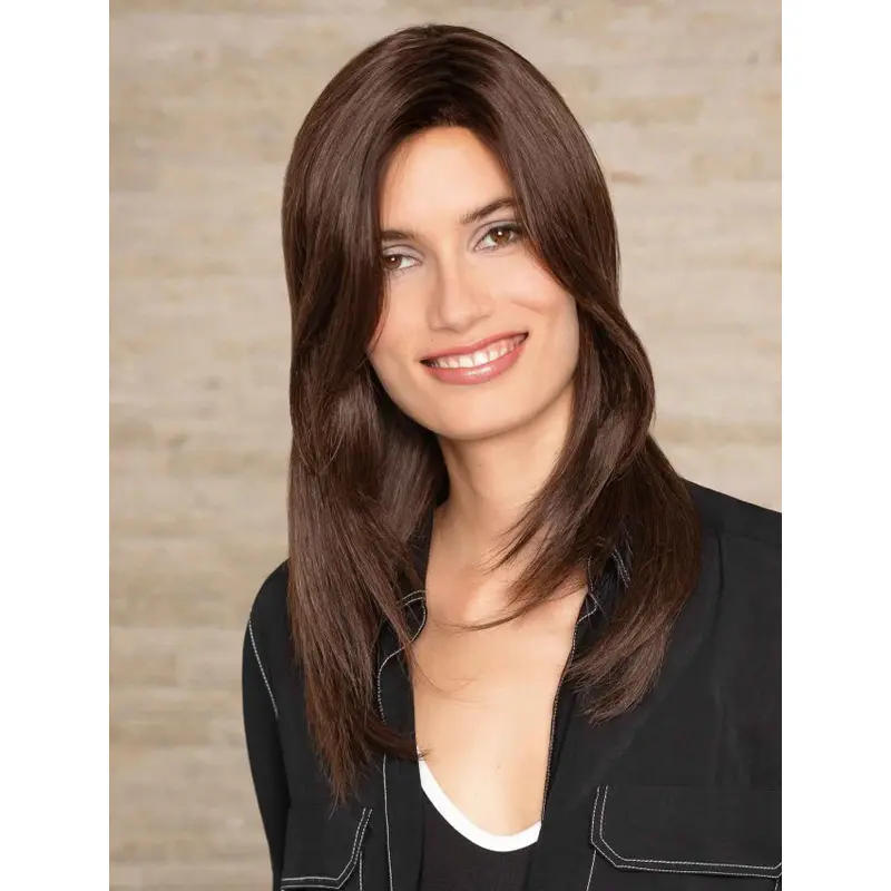 Straight Brown Long Remy Human Hair Wanted Monofilament Wigs